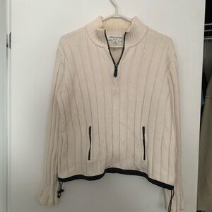 Jones New York Cream Sweater with Black Accents